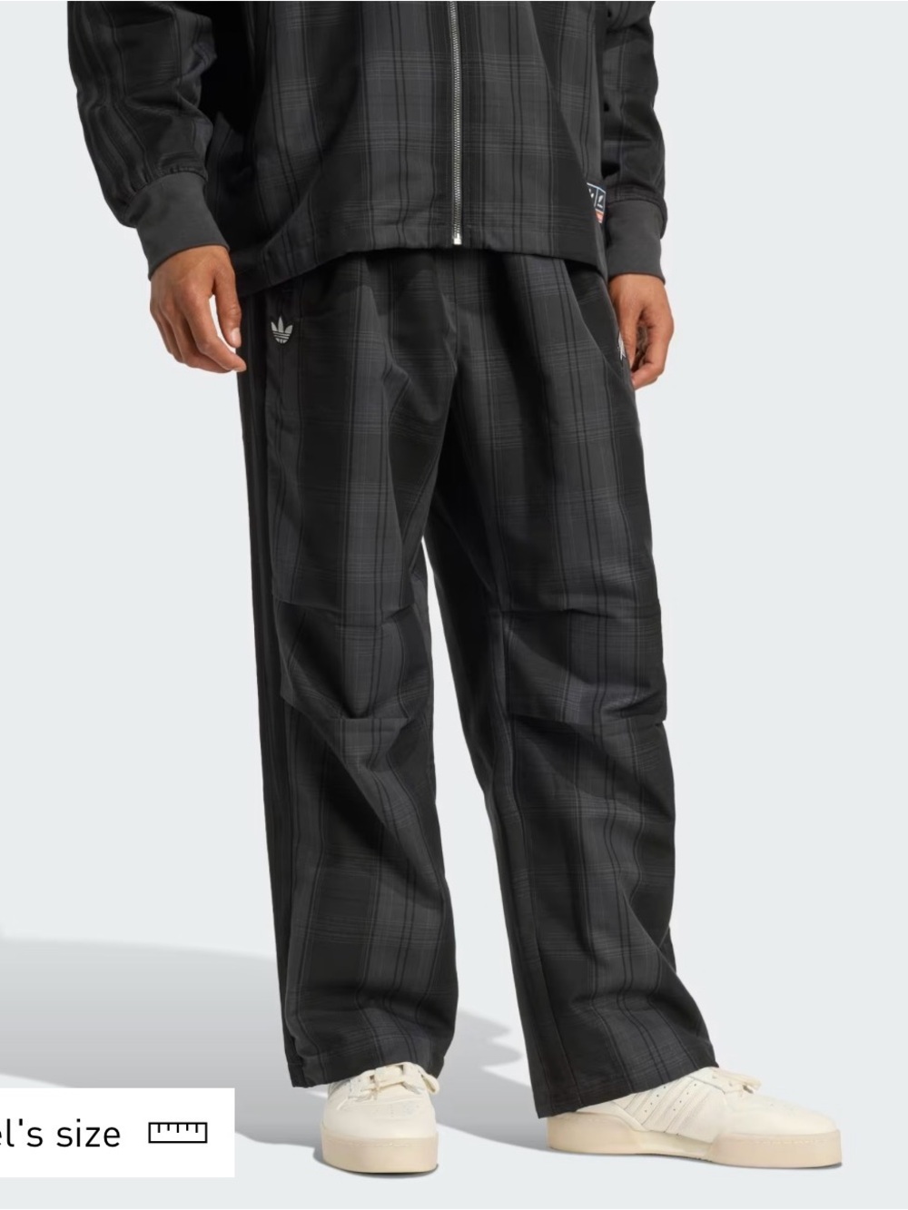 🖤 Adidas All Blacks Firebird Plaid Wide Leg Track Pants [NWT] 🇳🇿 🏉 - Picture 7 of 7